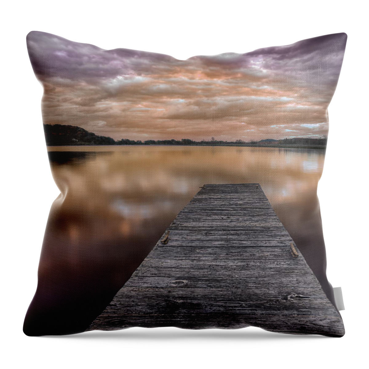 Twilight Throw Pillow featuring the photograph Lake White Twilight by Jaki Miller