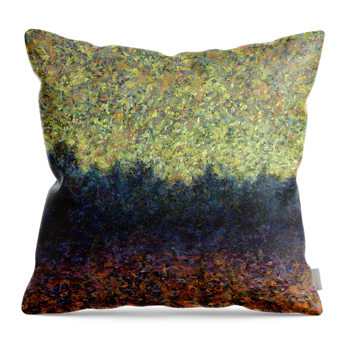 Lakeshore Throw Pillow featuring the painting Lakeshore Sunset by James W Johnson