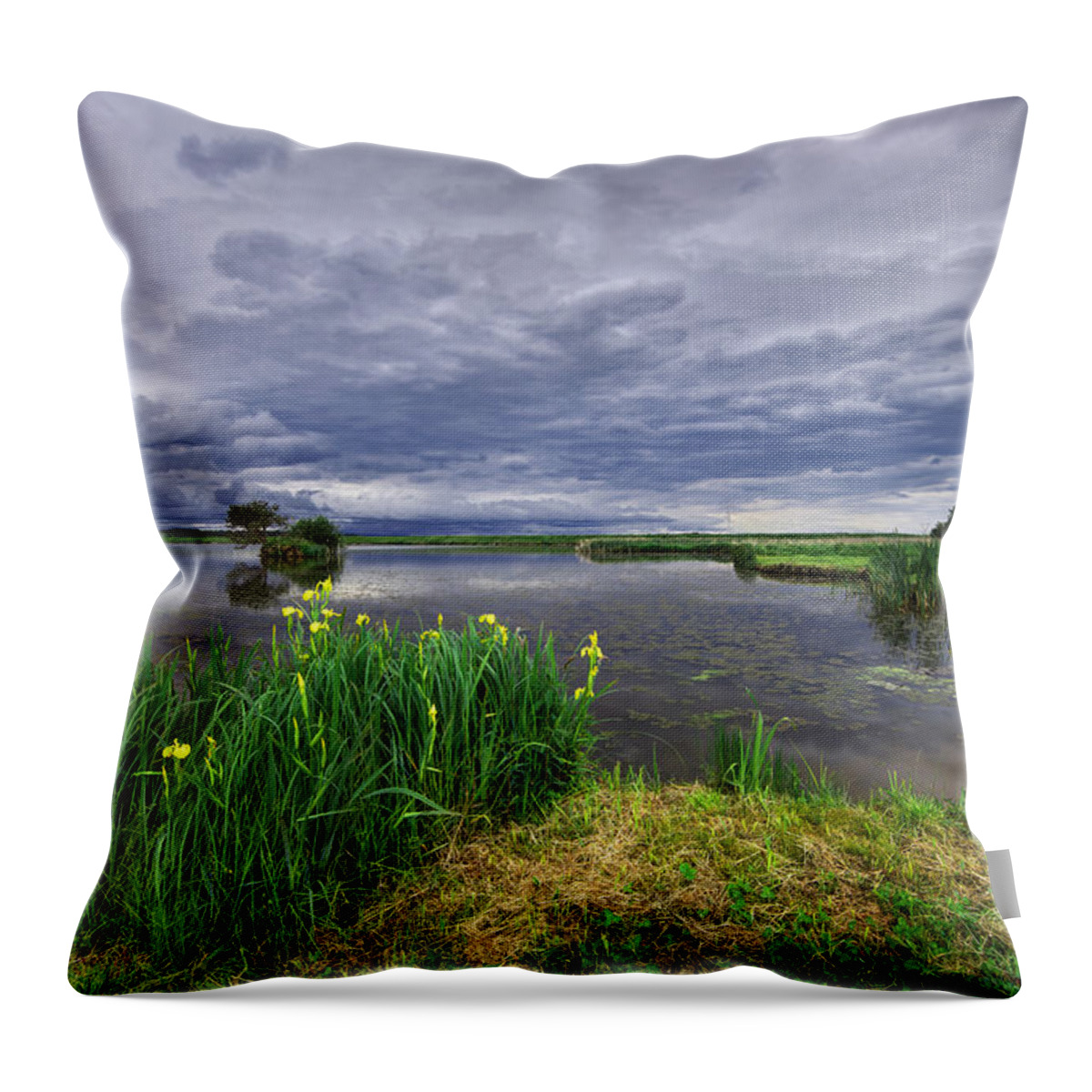 Reflection Throw Pillow featuring the photograph Lakeside by Ivan Slosar