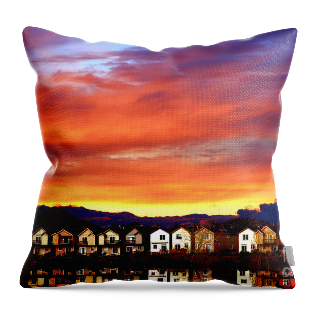 Reflections Throw Pillow featuring the photograph Lakeside Reflections by Nick Gustafson