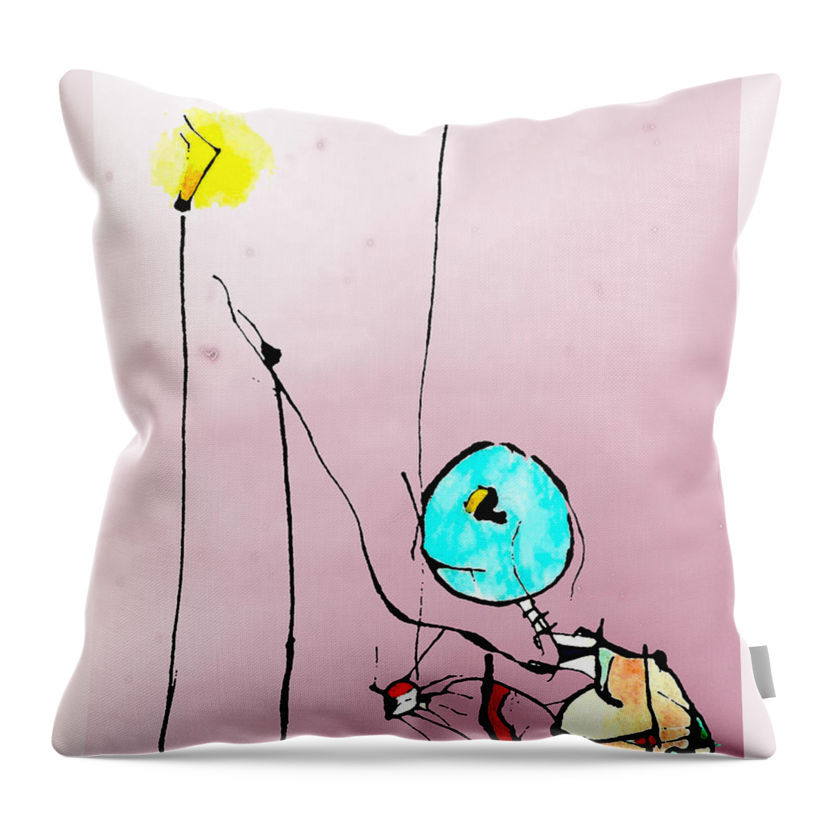 Ink Throw Pillow featuring the mixed media Lamplight by Jeff Barrett