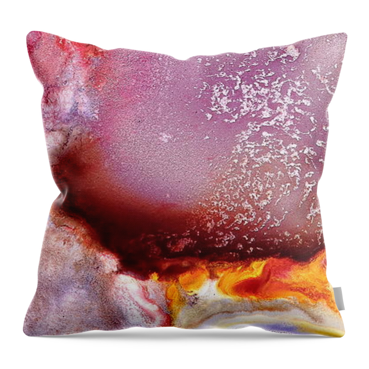Abstract Throw Pillow featuring the painting Land of Nod 2 by Serg Wiaderny