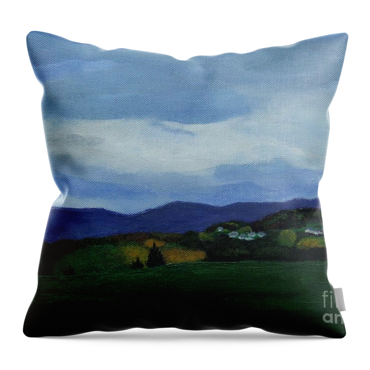 Sola Throw Pillow featuring the painting Landscape of Sola Norway by Marina McLain