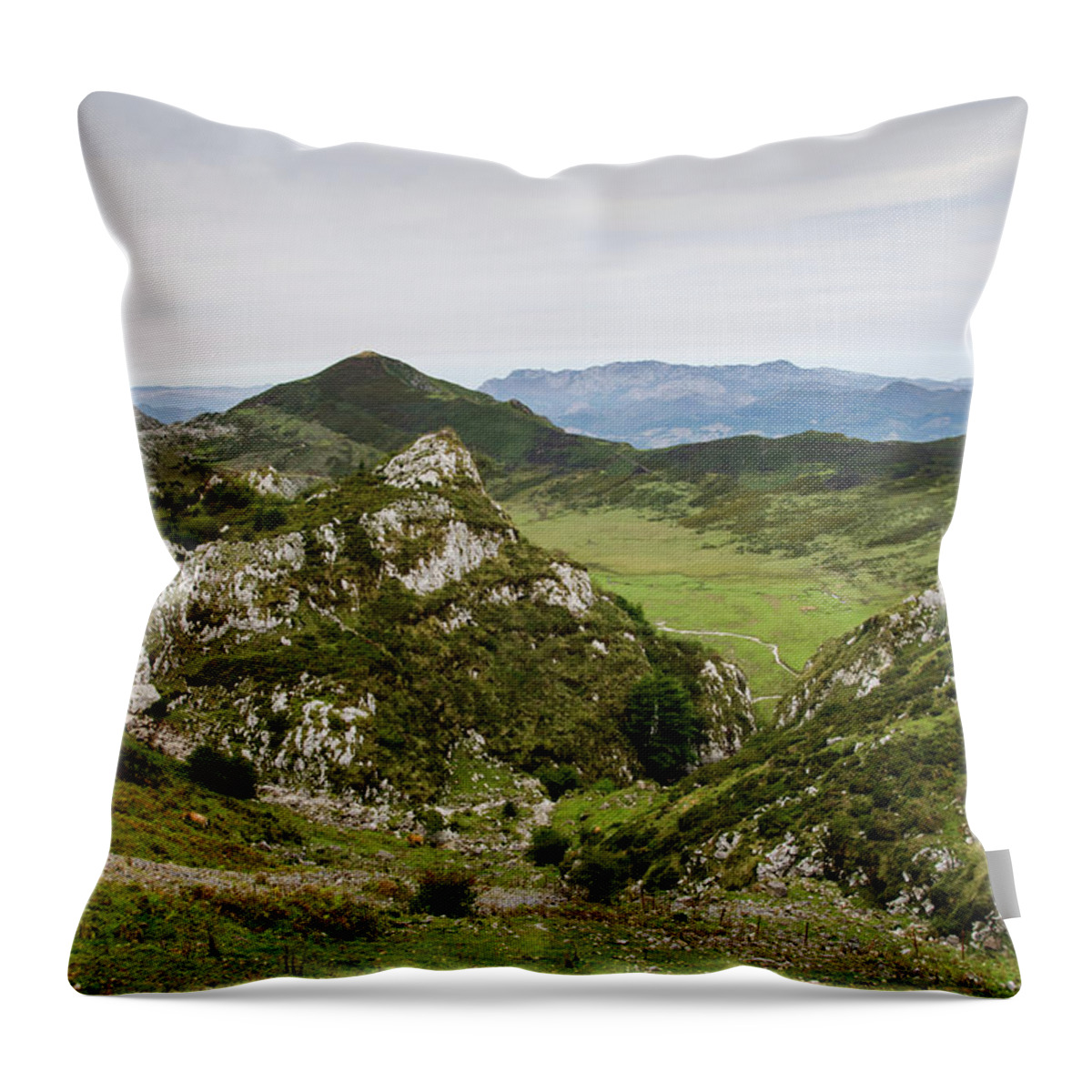 Scenics Throw Pillow featuring the photograph Landscape Of The Picos De Europa by Megan Ahrens
