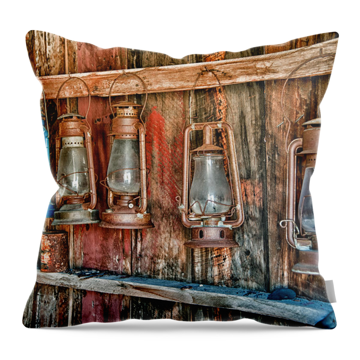 Lanterns Throw Pillow featuring the photograph Lanterns by Cat Connor