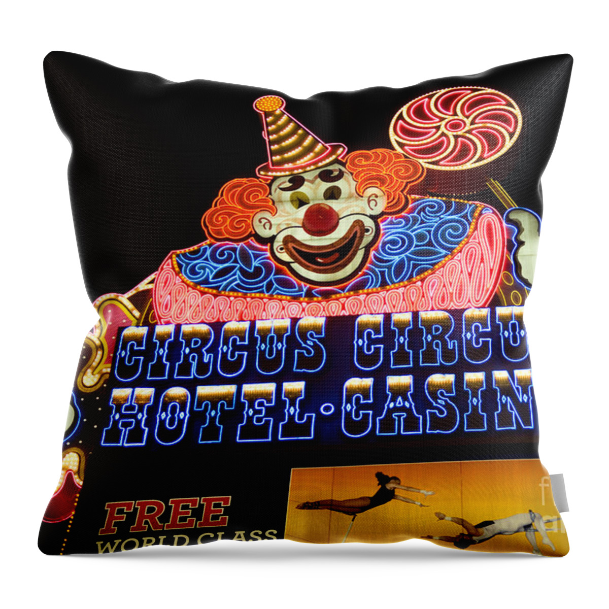 Cicus Throw Pillow featuring the photograph Las Vegas Neon 2 by Bob Christopher