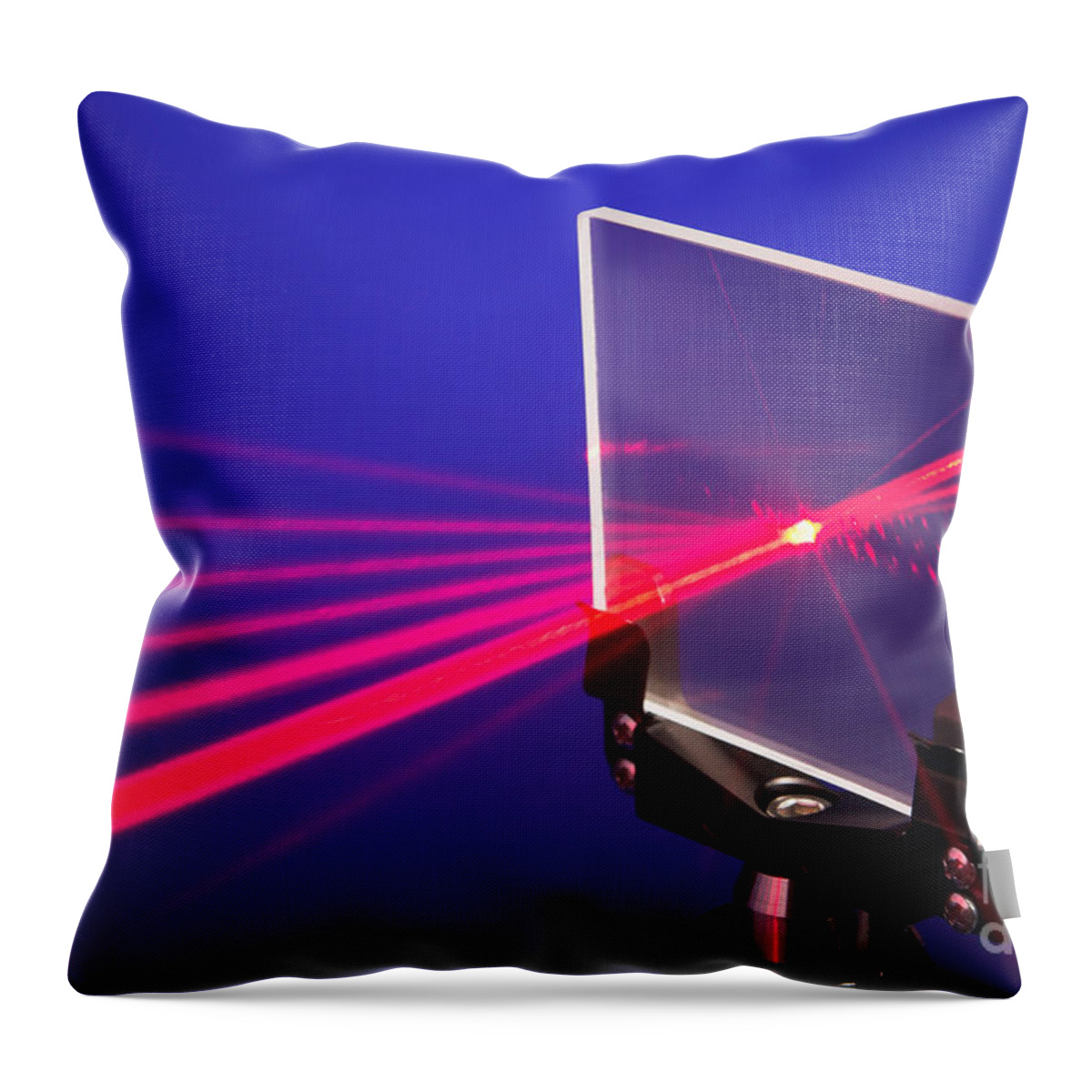 Beam Throw Pillow featuring the photograph Laser Diffraction by GIPhotoStock