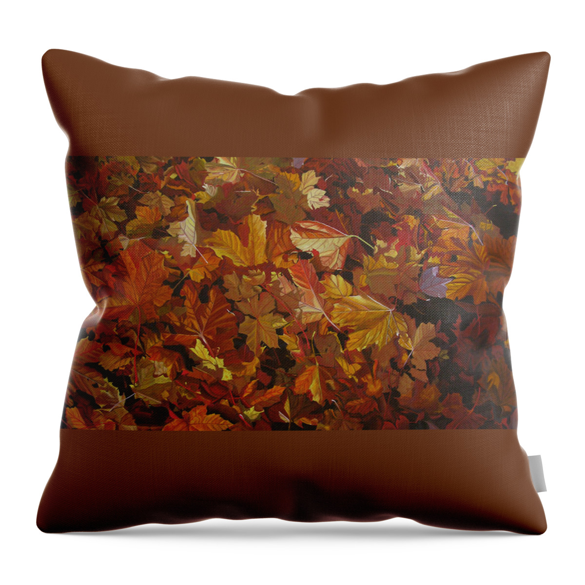 Fall Throw Pillow featuring the painting Last Fall in Monroe by Thu Nguyen