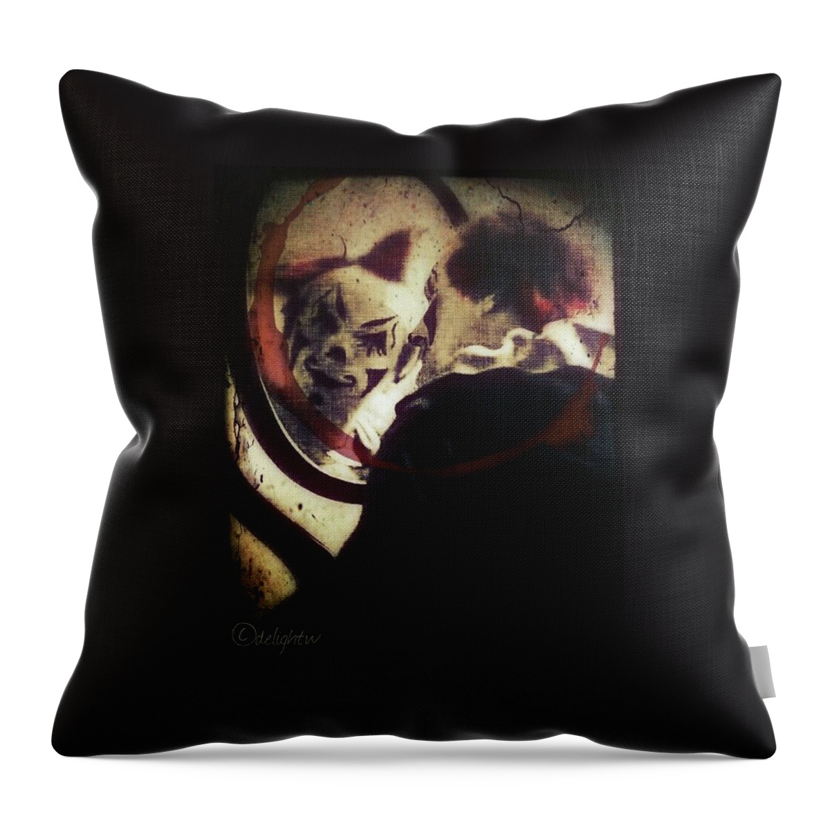 Clown Throw Pillow featuring the digital art Last Laugh by Delight Worthyn