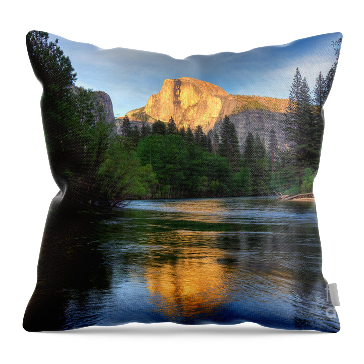 Yosemite Throw Pillow featuring the photograph Last Light On Half Dome by Mimi Ditchie