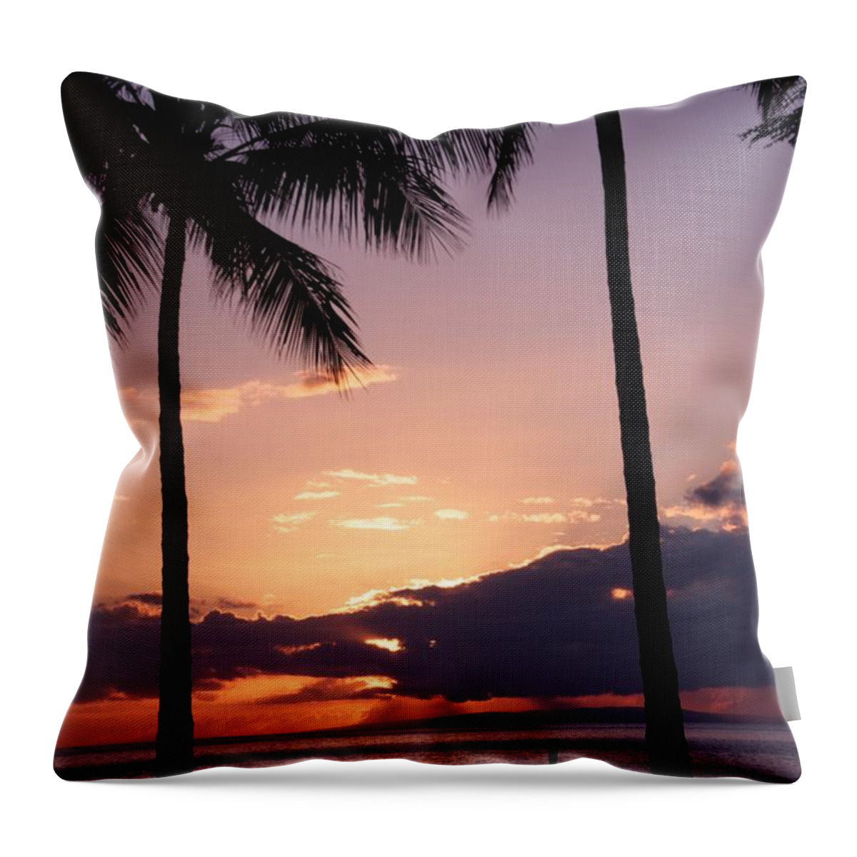 Maui Throw Pillow featuring the photograph Last of the Sun on Maui by Max Greene