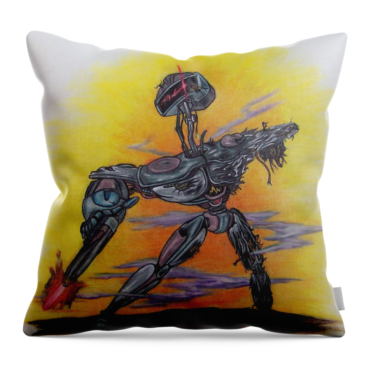 Michael Throw Pillow featuring the drawing Last Resort by Michael TMAD Finney