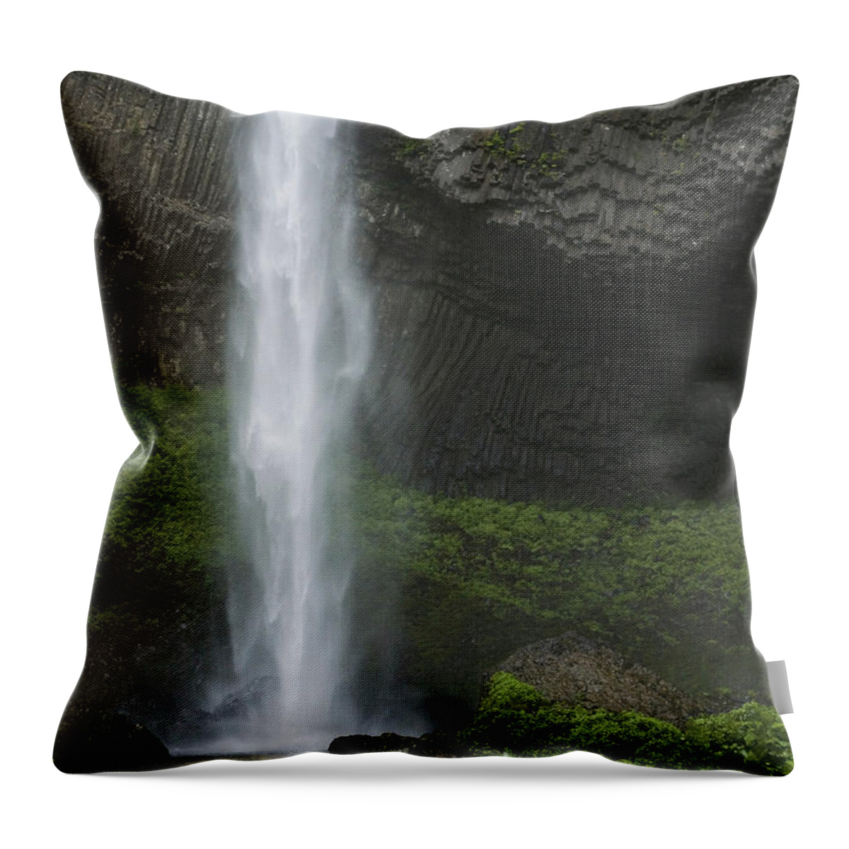 Waterfall Throw Pillow featuring the photograph Latourell Falls 4c by Rich Collins