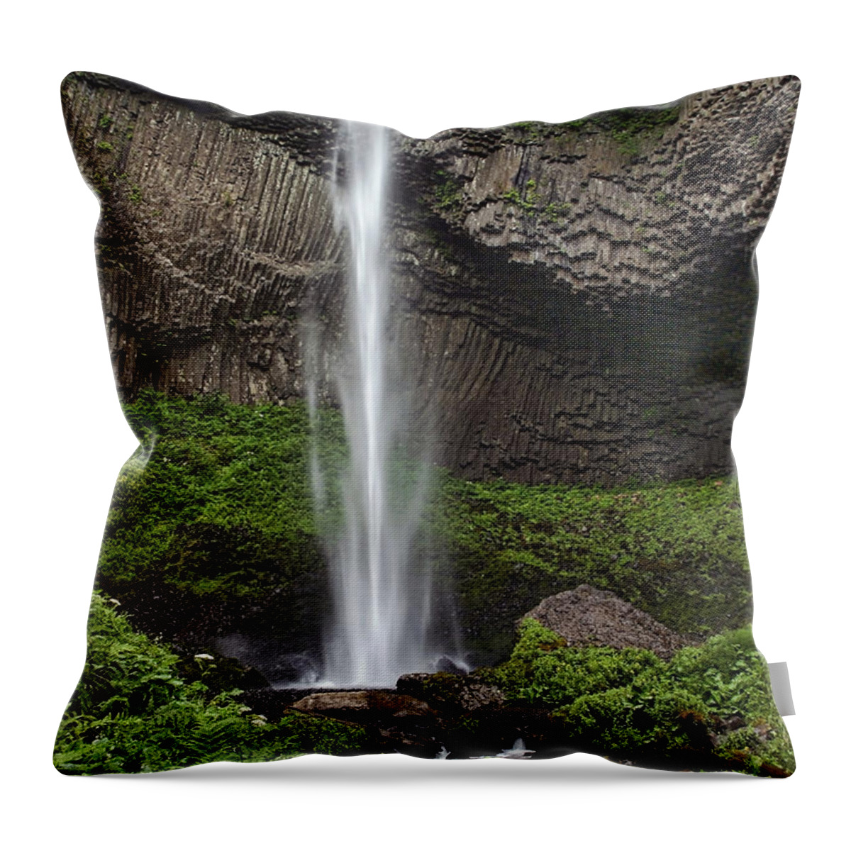 Latourelle Falls Throw Pillow featuring the photograph Latourelle Falls by Wes and Dotty Weber