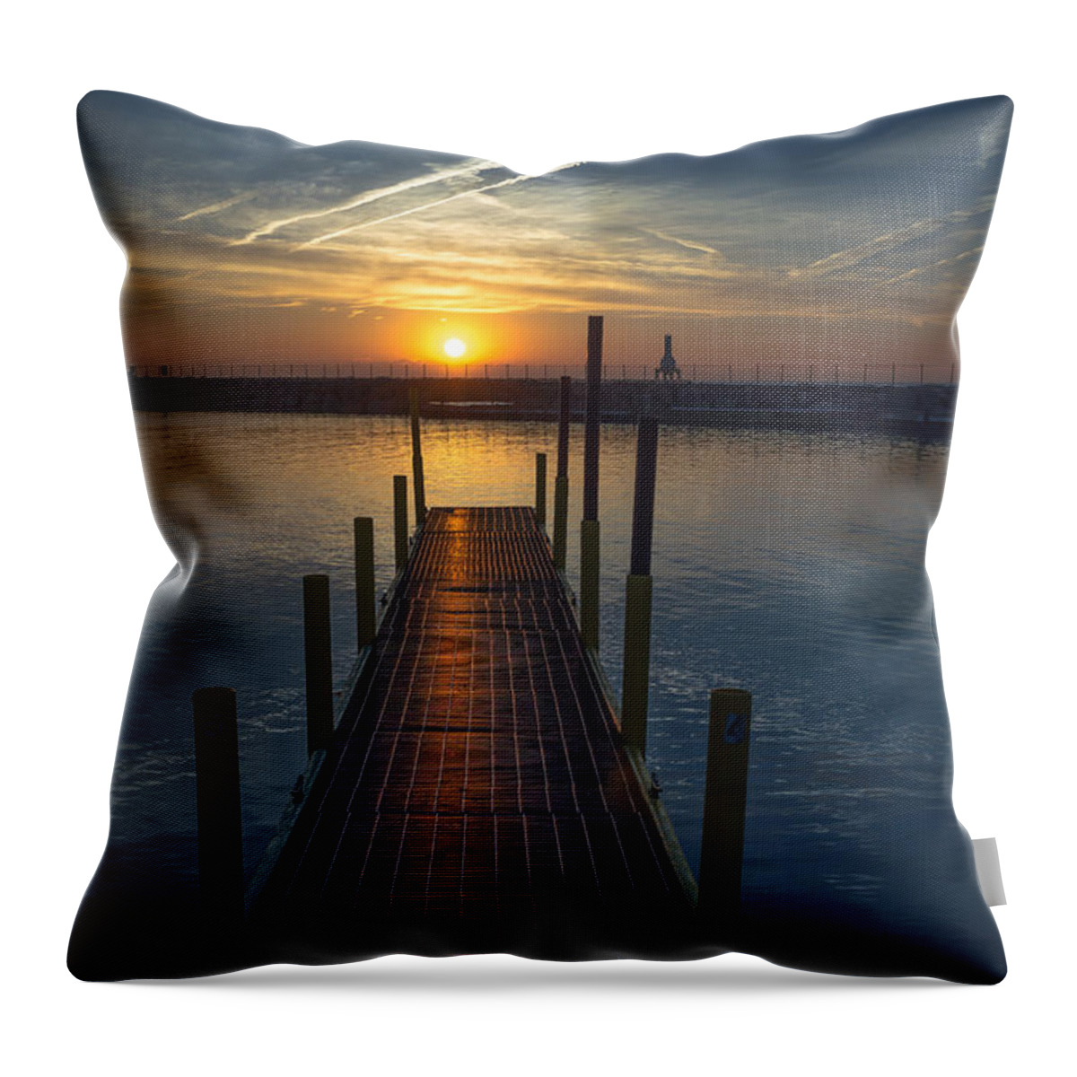 Boat Launch Throw Pillow featuring the photograph Launch a New Day by James Meyer