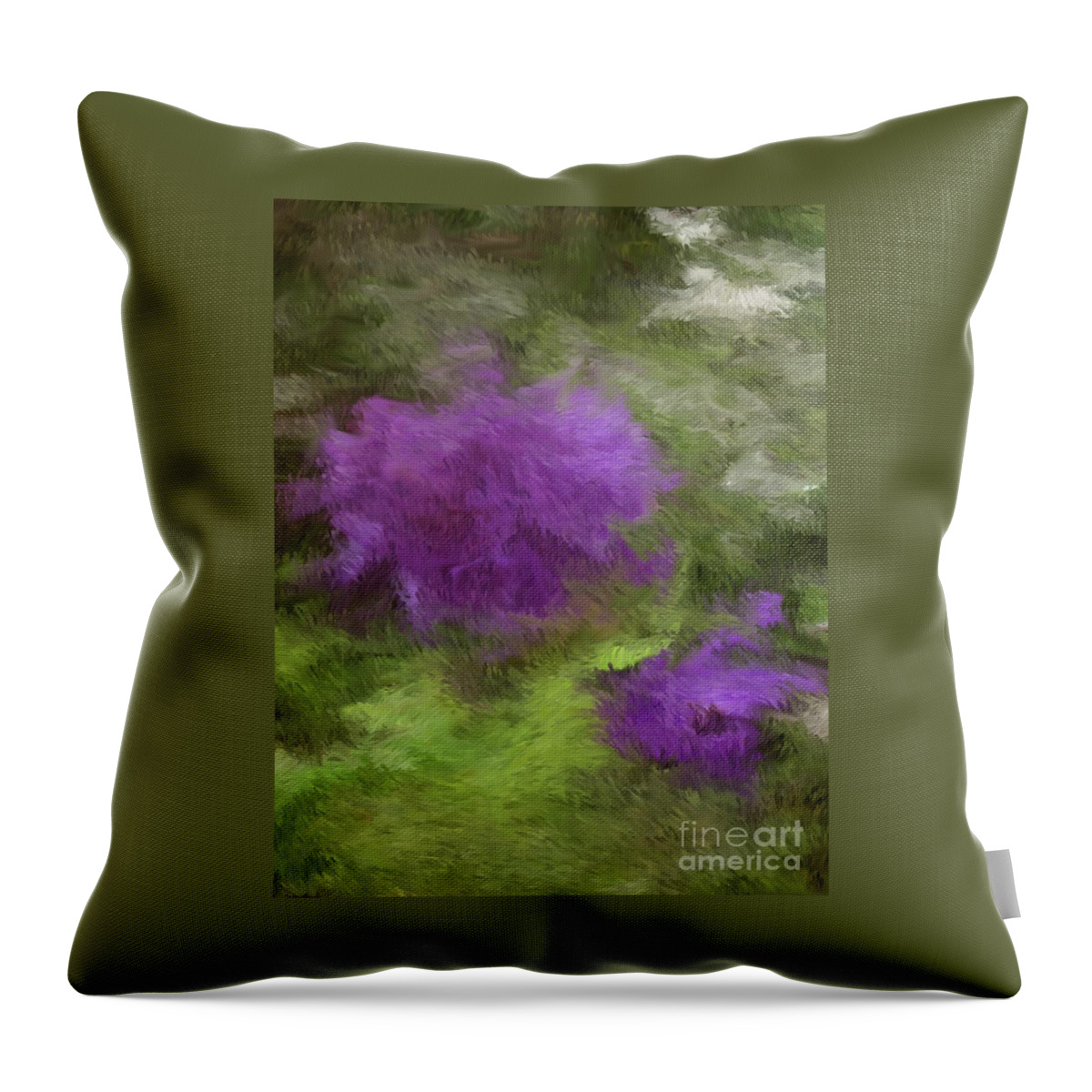 Digital Art Throw Pillow featuring the digital art Monet Meadow by Alice Terrill