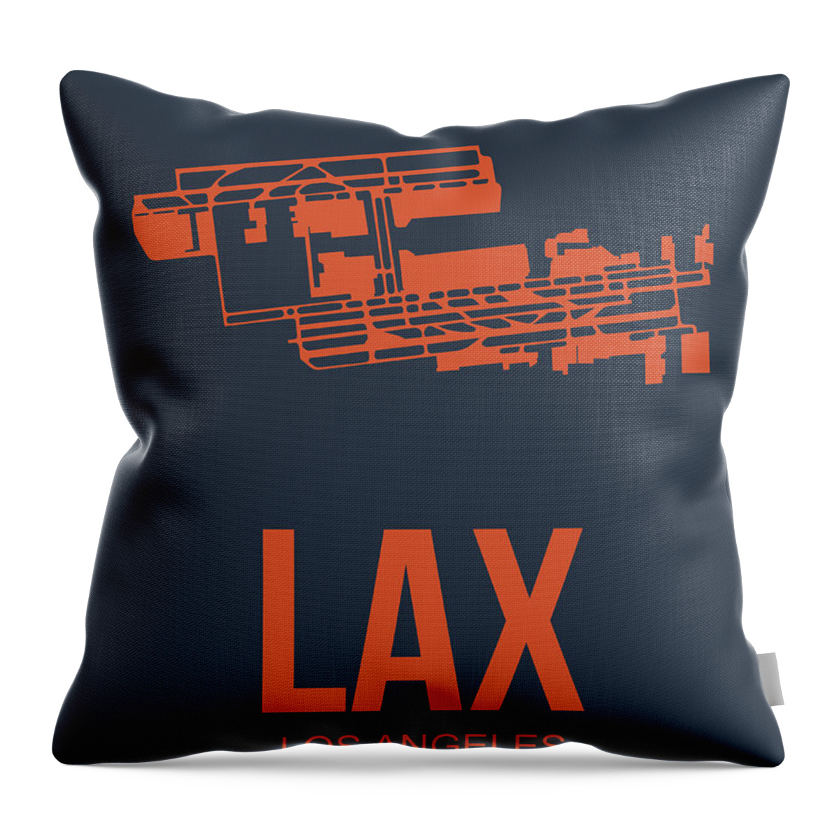 Los Angeles Throw Pillow featuring the digital art LAX Airport Poster 3 by Naxart Studio