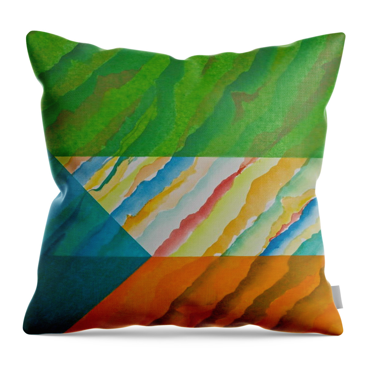 Abstract Throw Pillow featuring the mixed media Layover by Michele Myers