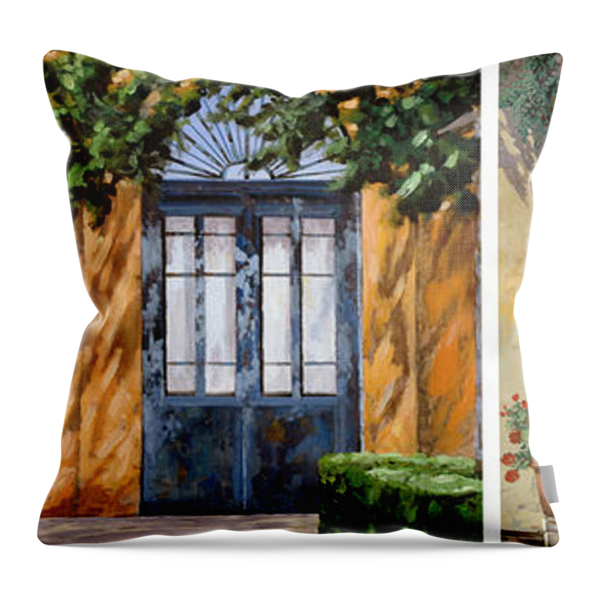 5 Doors Throw Pillow featuring the painting Le 5 Porte by Guido Borelli