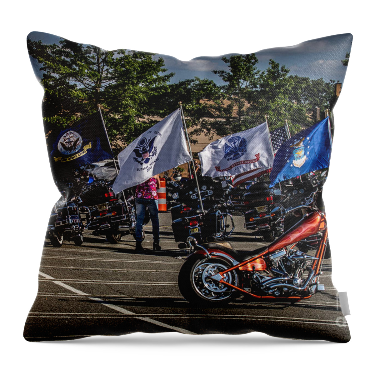 Motorcycles Throw Pillow featuring the photograph Leading the Way by Eleanor Abramson