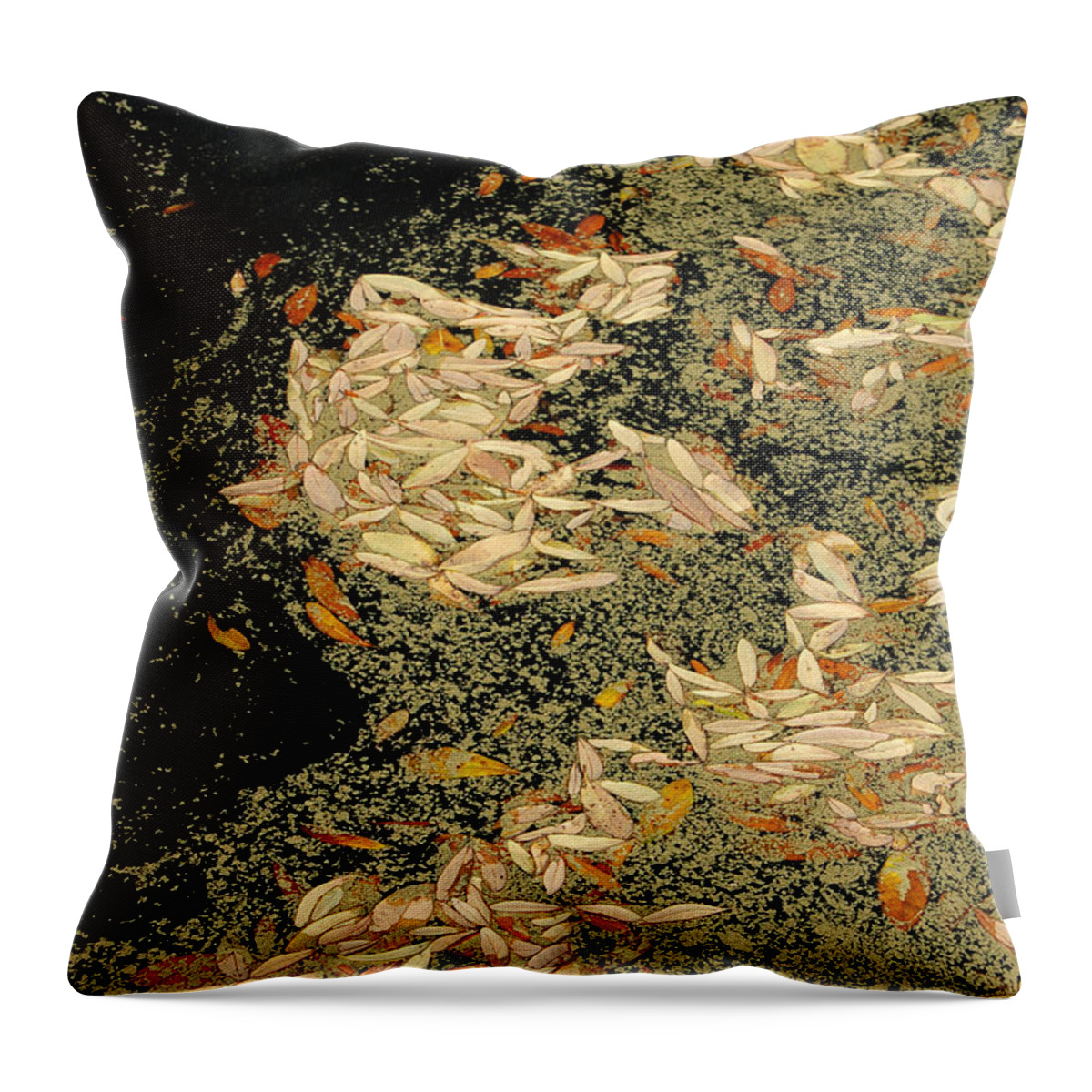 Klimt Throw Pillow featuring the photograph Leaf Abstract Ode to Klimt by Suzanne Gaff