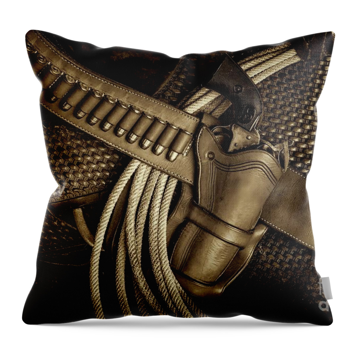 Jon Burch Throw Pillow featuring the photograph Leather and Lead by Jon Burch Photography