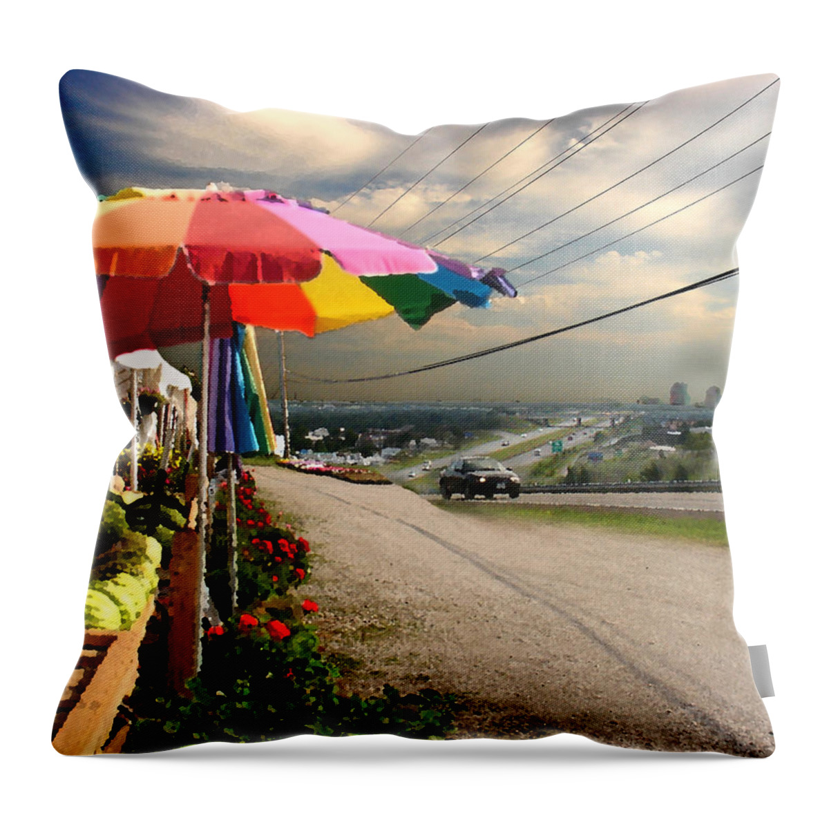 Landscape Throw Pillow featuring the digital art Leaving Oz by Steve Karol