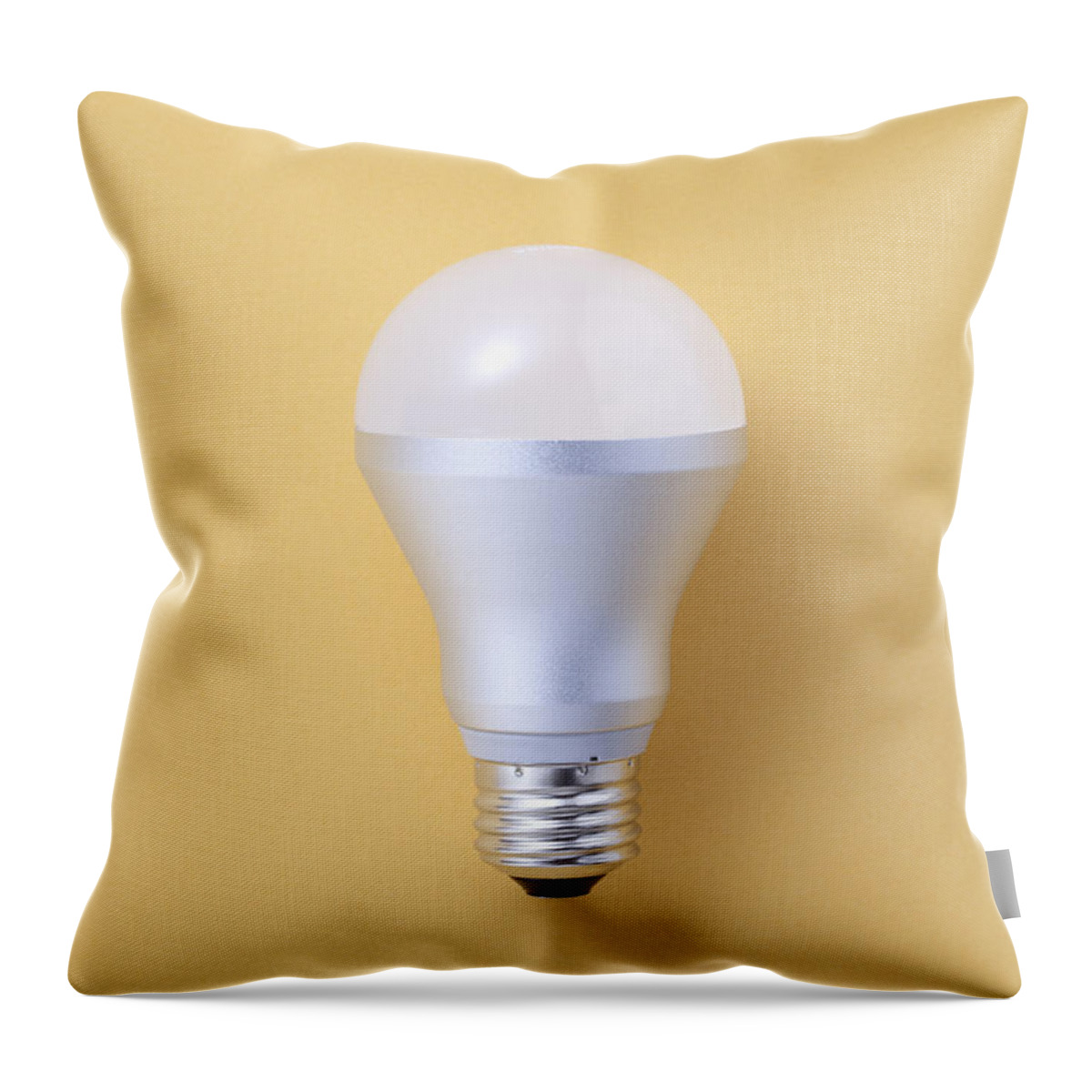 Environmental Conservation Throw Pillow featuring the photograph Led Bulb by Imagenavi