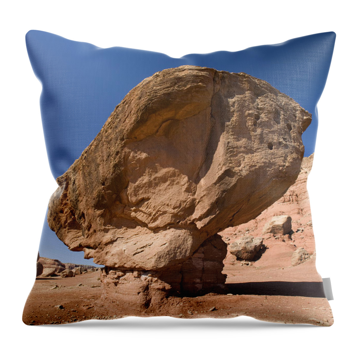 Feb0514 Throw Pillow featuring the photograph Lees Ferry Rock Formation Arizona by Tom Vezo