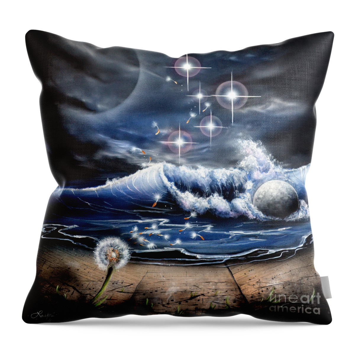 Seascape Throw Pillow featuring the painting Left Behind by Lachri