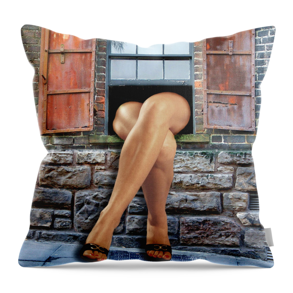 Legs Throw Pillow featuring the digital art Legs by Nina Bradica