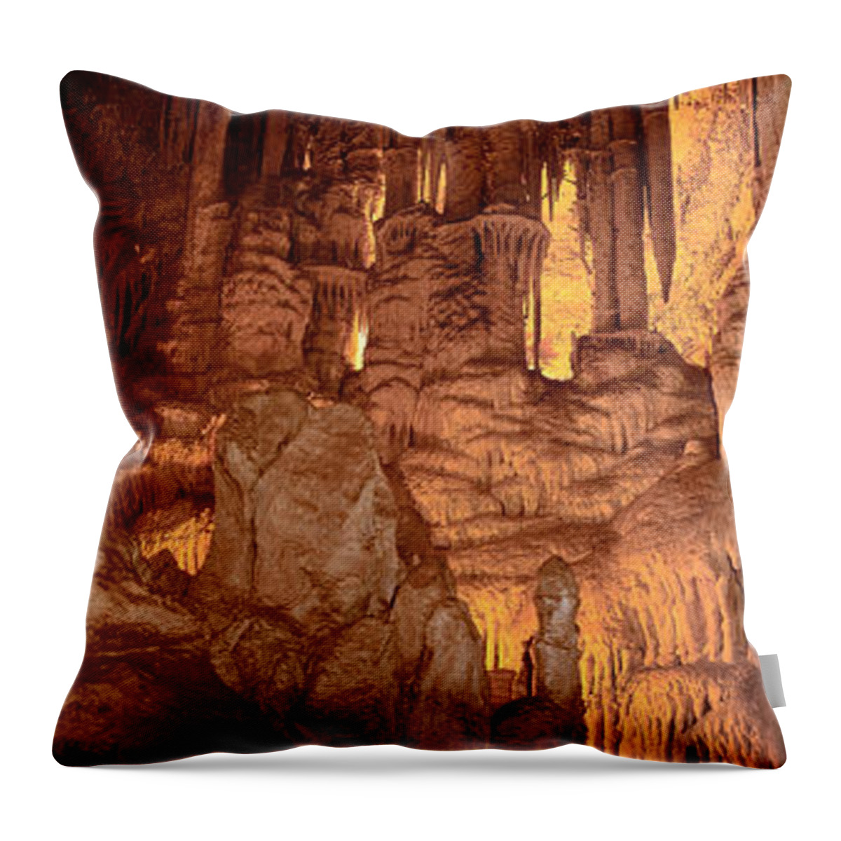 Geology Throw Pillow featuring the photograph Lehman Caves At Great Basin Np by Ron Sanford