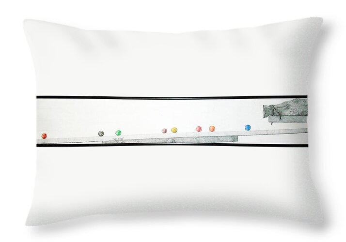 Marbles Throw Pillow featuring the drawing Lemmings by A Robert Malcom