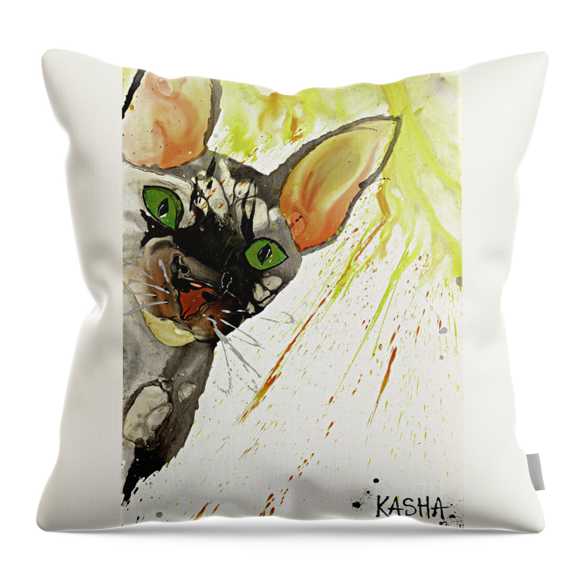 Animal Throw Pillow featuring the painting Lemon Aide by Kasha Ritter