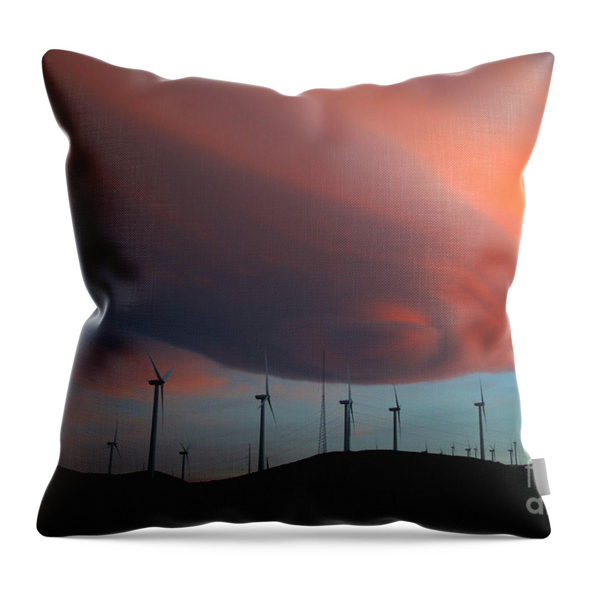 Pink Throw Pillow featuring the photograph Lenticular Cloud at Sunset by Jane Axman