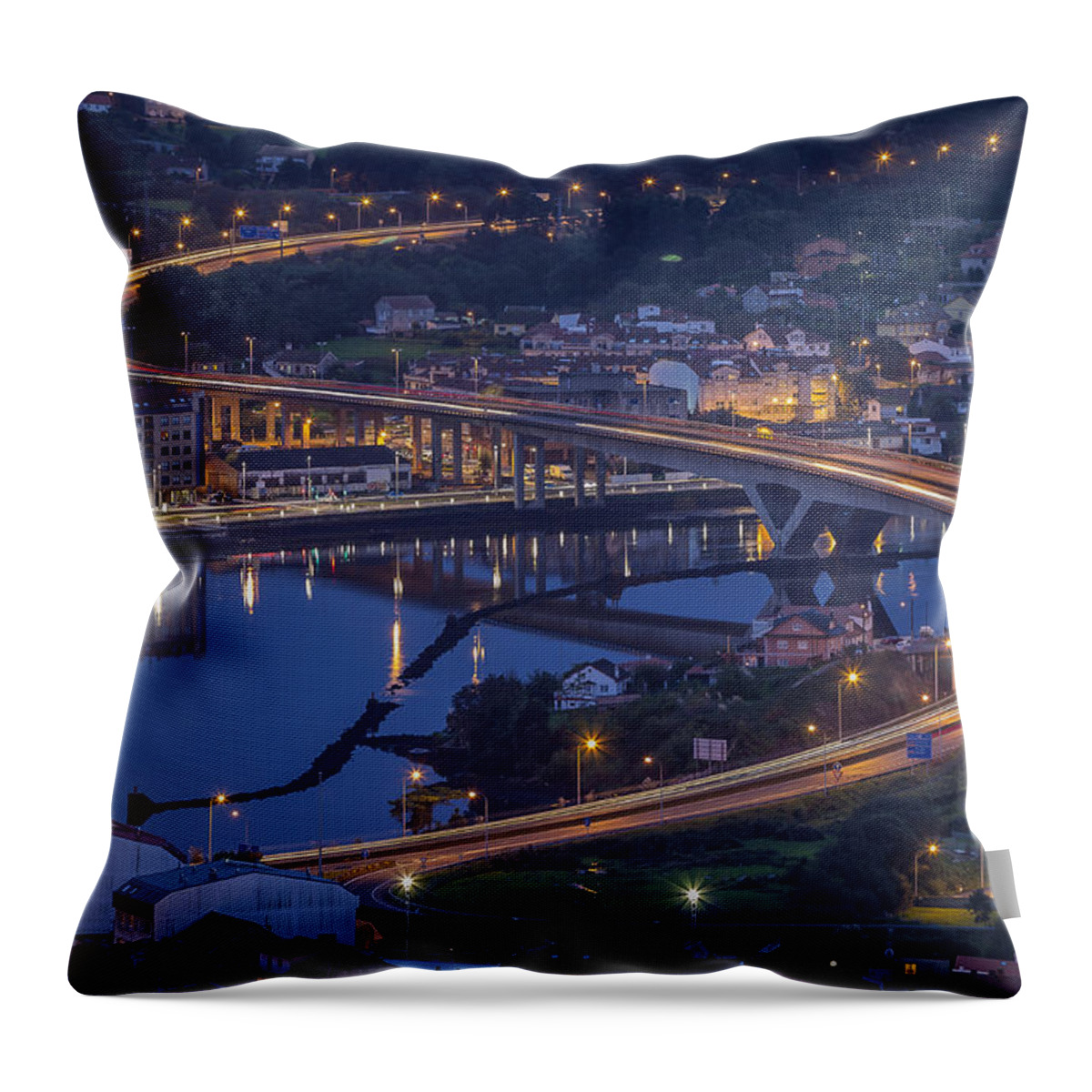 Lerez Throw Pillow featuring the photograph Lerez River Pontevedra Galicia Spain by Pablo Avanzini