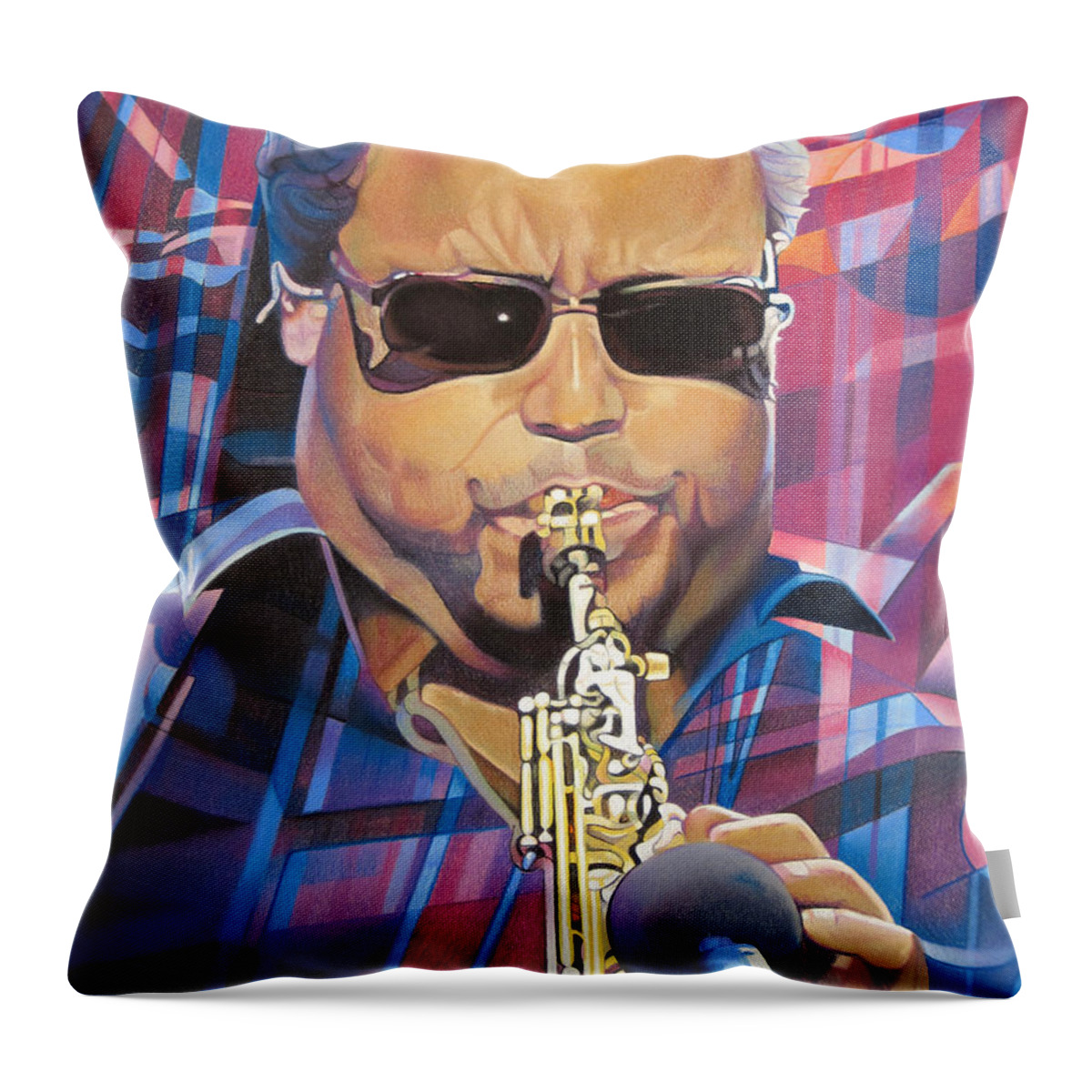 Leroi Moore Throw Pillow featuring the drawing Leroi Moore and 2007 Lights by Joshua Morton