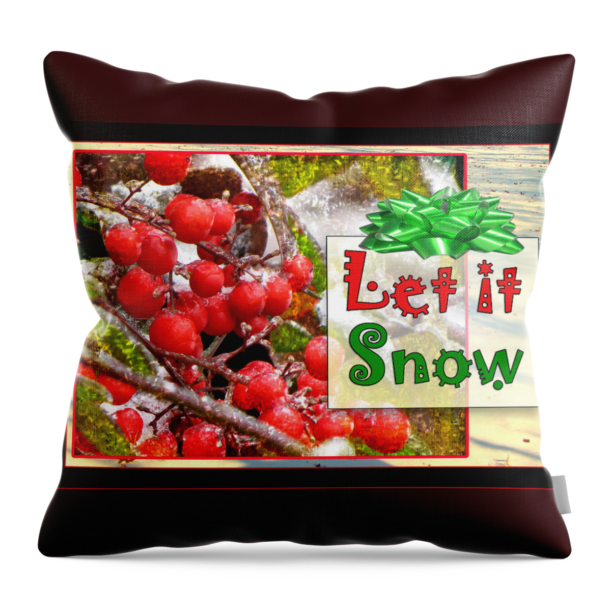 Snow Throw Pillow featuring the photograph Let it snow by Karen Beasley