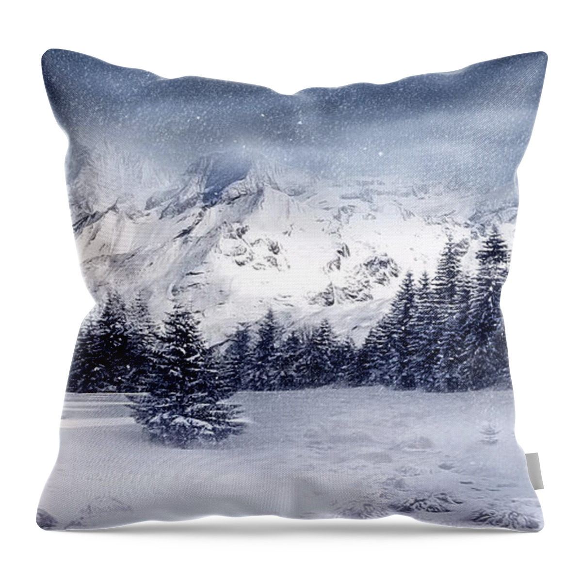 Beautiful Throw Pillow featuring the digital art Let it Snow by Svetlana Sewell
