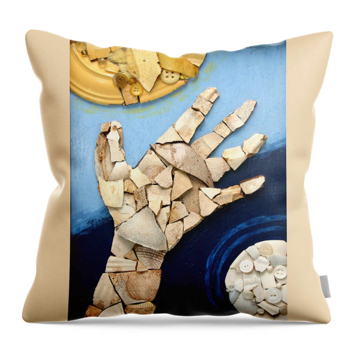 Light Throw Pillow featuring the mixed media Let There Be Light by Carol Neal