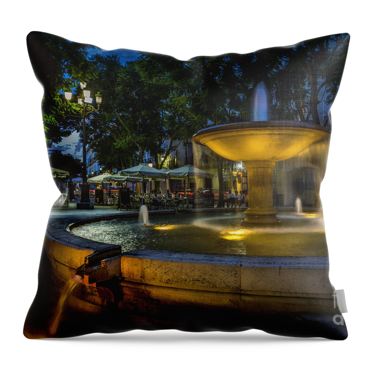 Andalucia Throw Pillow featuring the photograph Liars Square Cadiz Spain by Pablo Avanzini