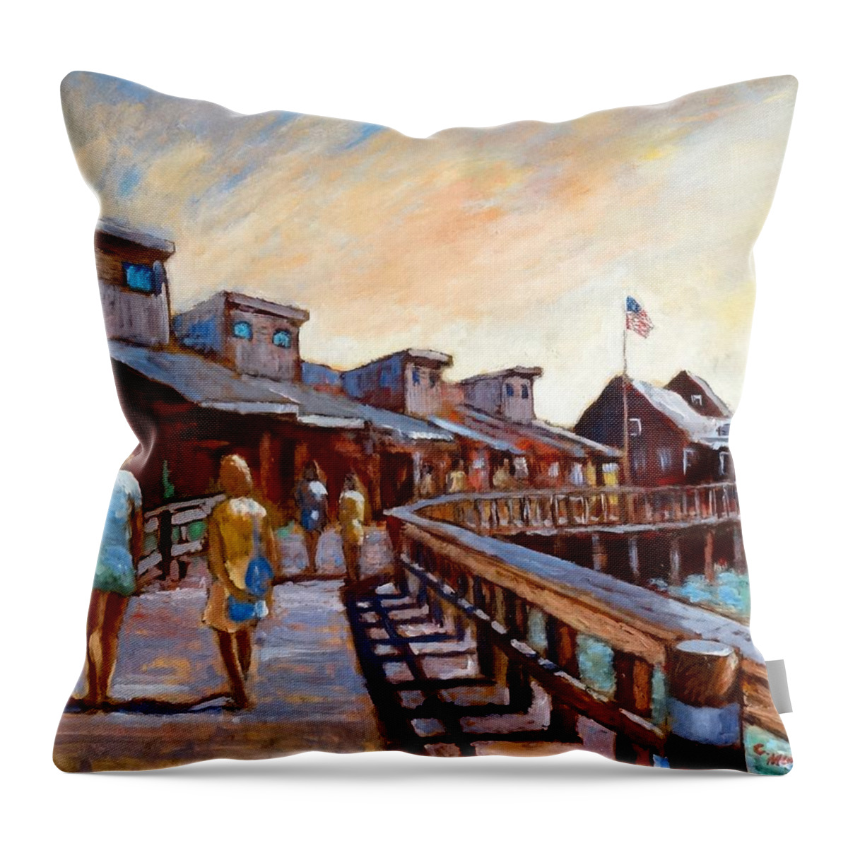 Painterly Throw Pillow featuring the painting Libby and Friend Libby and Friend by Charles Munn