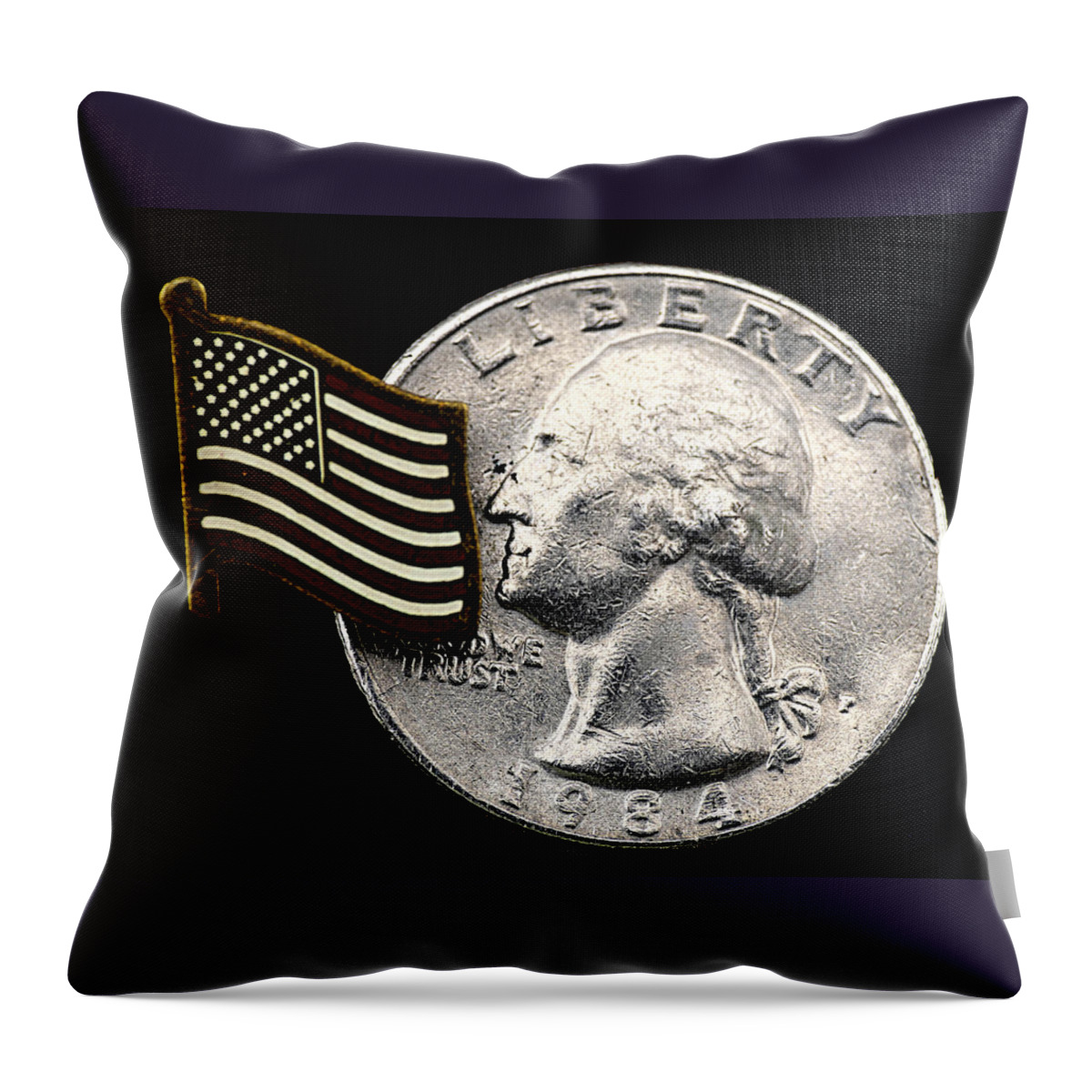 Flag Throw Pillow featuring the photograph Liberty by Ron Roberts