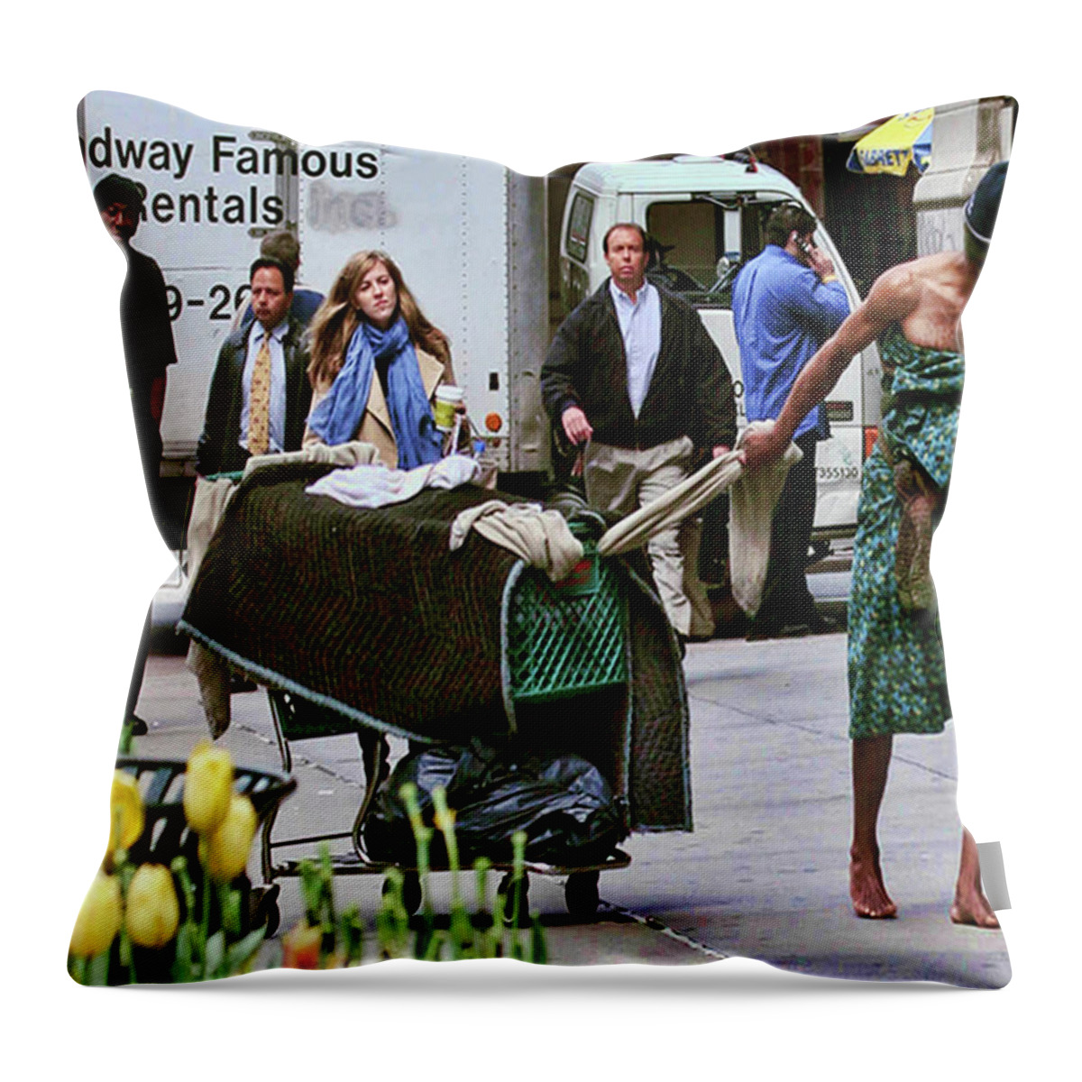 Homeless Throw Pillow featuring the photograph Life Goes On by Terry Fiala