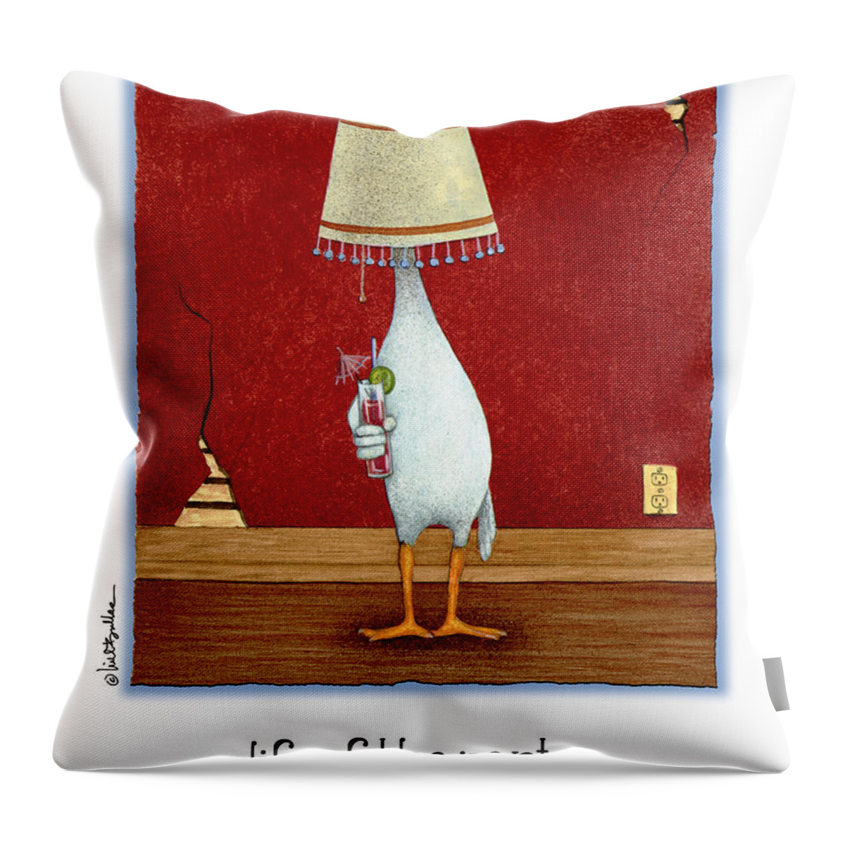 Will Bullas Throw Pillow featuring the painting Life Of The Party... by Will Bullas