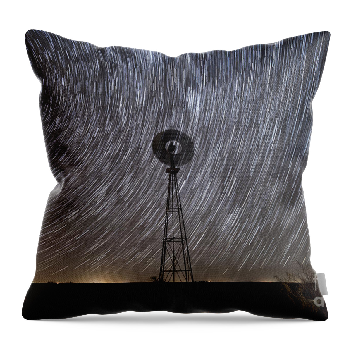 Windmill Throw Pillow featuring the photograph Life Stands Stilll In Rural West Texas by Melany Sarafis