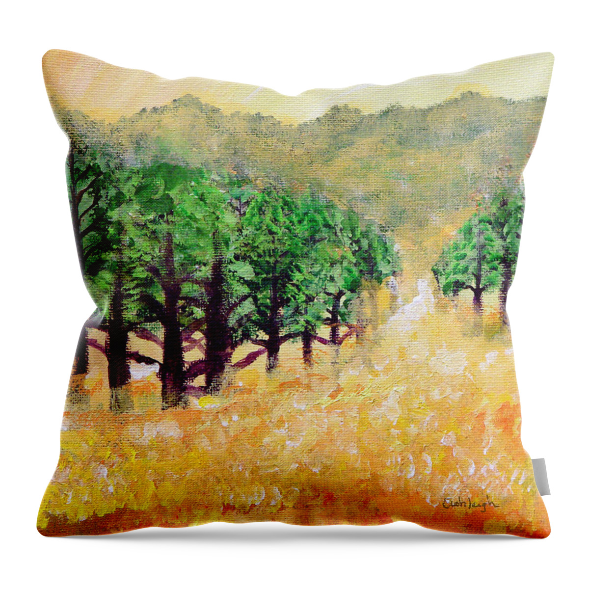 Landscape Throw Pillow featuring the painting Life's Path by Ashleigh Dyan Bayer