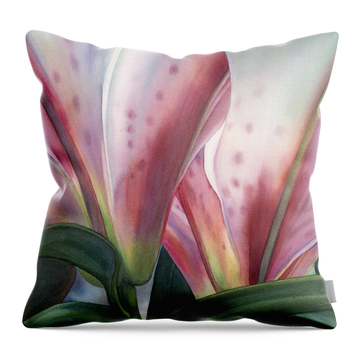Lily Throw Pillow featuring the painting Light Above by Sandy Haight