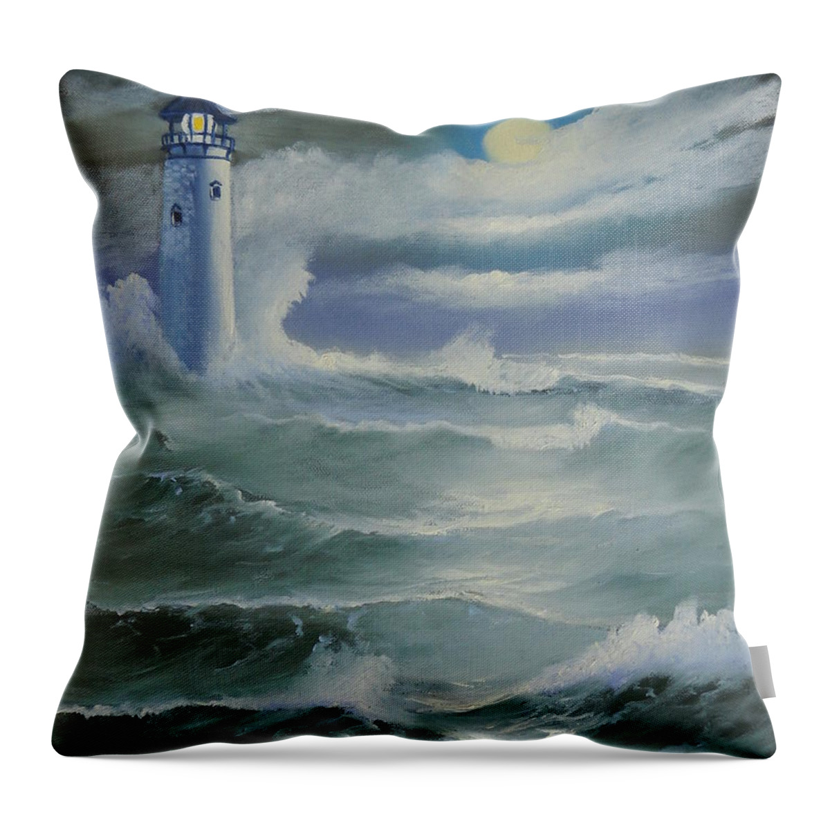 Seascape Throw Pillow featuring the painting Light at Sea by Kathie Camara