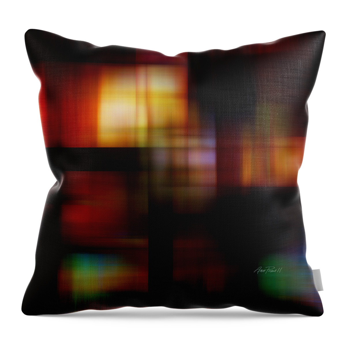 Abstract Throw Pillow featuring the digital art Light At The Window - abstract art by Ann Powell